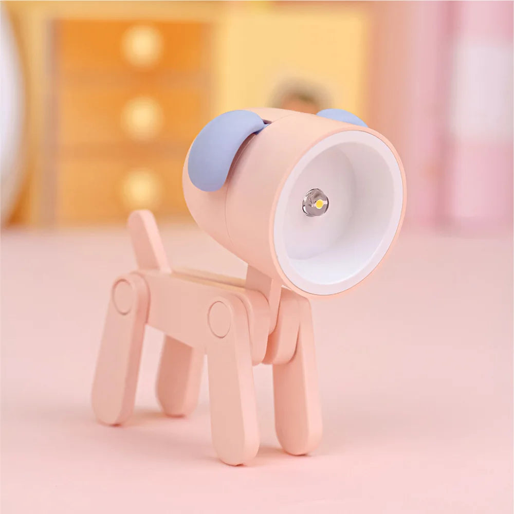 Cute LED Pet Night Light – Foldable Mini Desk Lamp for Kids & Students | Dog & Deer Design | Portable Room Decor & Gift