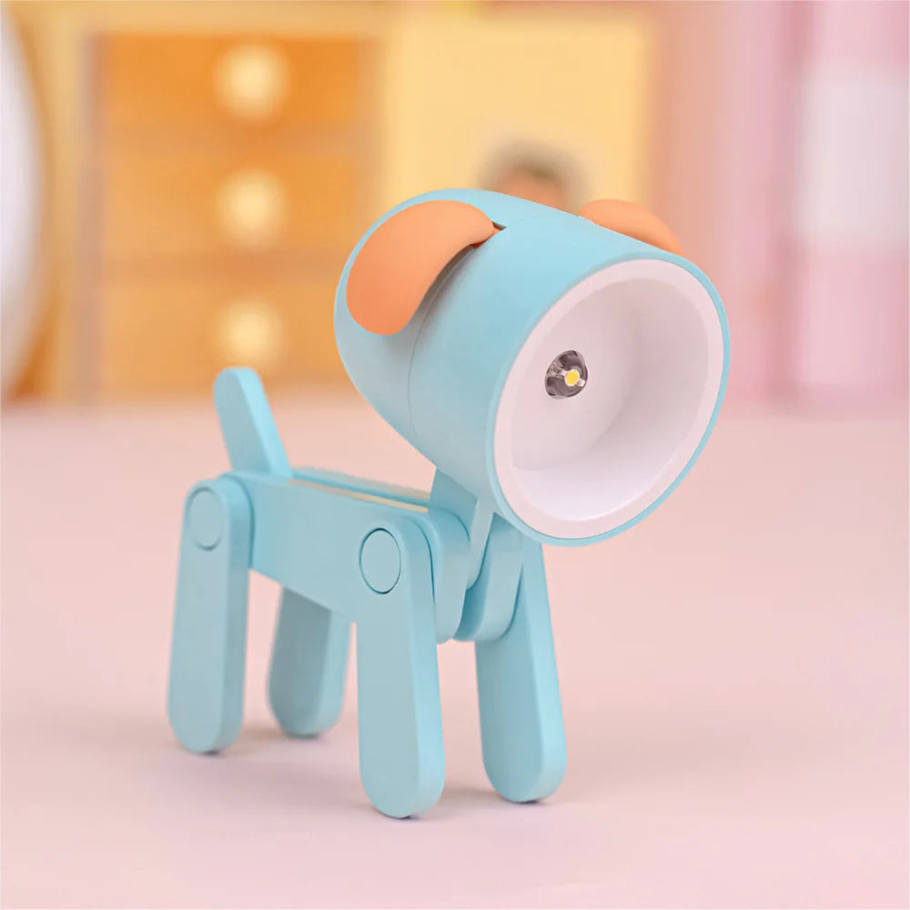 Cute LED Pet Night Light – Foldable Mini Desk Lamp for Kids & Students | Dog & Deer Design | Portable Room Decor & Gift