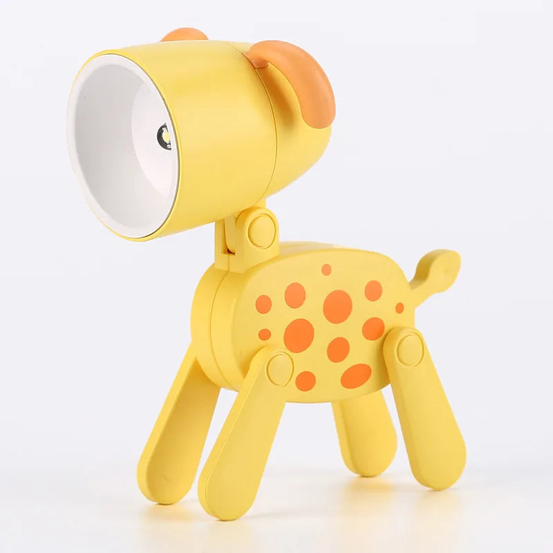 Cute LED Pet Night Light – Foldable Mini Desk Lamp for Kids & Students | Dog & Deer Design | Portable Room Decor & Gift