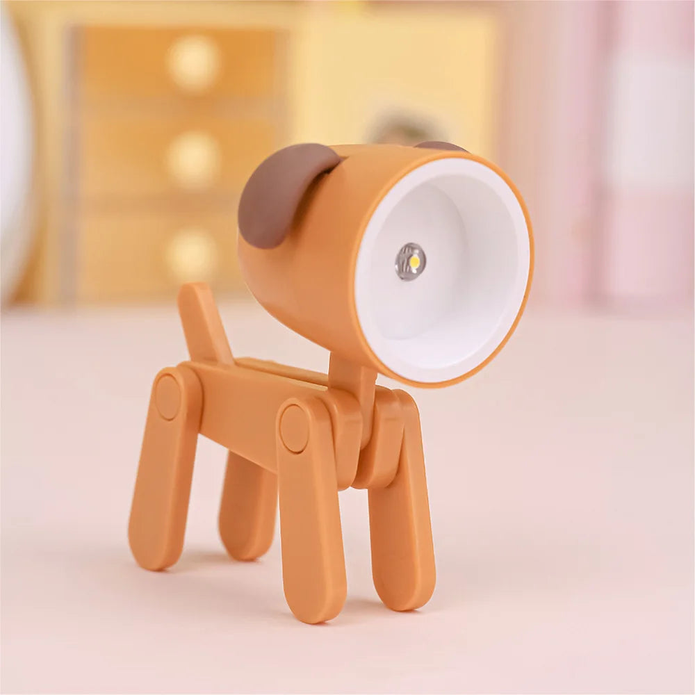 Cute LED Pet Night Light – Foldable Mini Desk Lamp for Kids & Students | Dog & Deer Design | Portable Room Decor & Gift