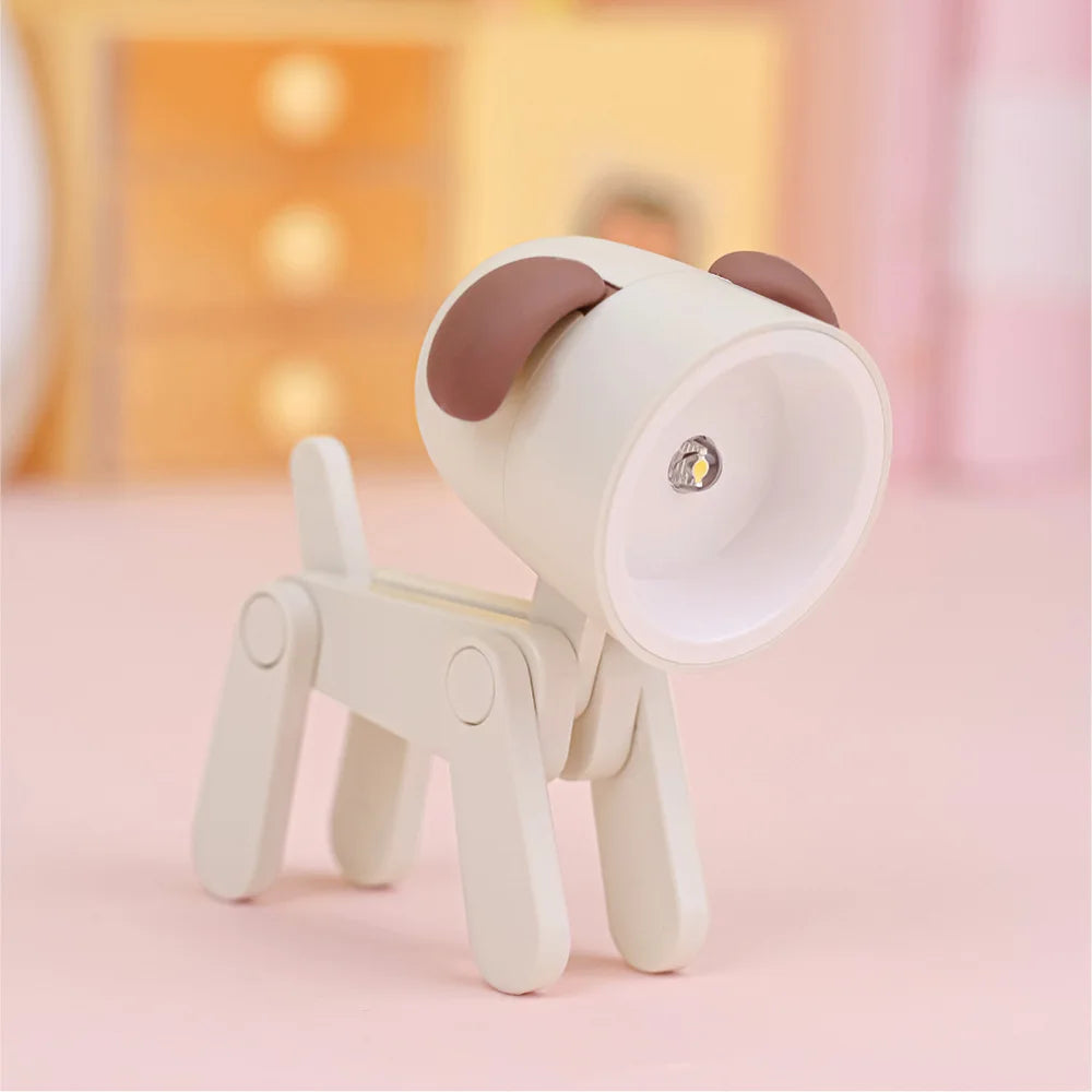 Cute LED Pet Night Light – Foldable Mini Desk Lamp for Kids & Students | Dog & Deer Design | Portable Room Decor & Gift