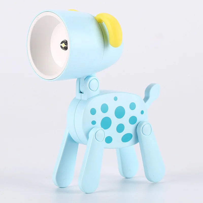 Cute LED Pet Night Light – Foldable Mini Desk Lamp for Kids & Students | Dog & Deer Design | Portable Room Decor & Gift