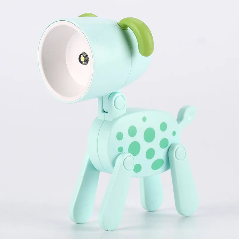 Cute LED Pet Night Light – Foldable Mini Desk Lamp for Kids & Students | Dog & Deer Design | Portable Room Decor & Gift